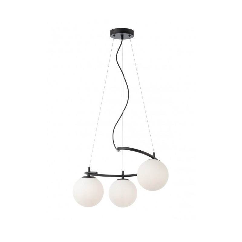 Volley 3 lights Ø 50 cm Suspension Lamp Redo Group metal structure and blown glass diffuser