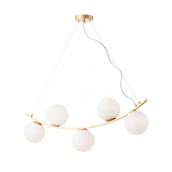 Volley 3 lights L 94 cm Suspension Lamp Redo Group metal structure and blown glass diffuser