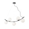 Volley 5 luci L 94 cm Lampada a Sospensione Redo Group struttura in metallo e diffusore in vetro soffiato