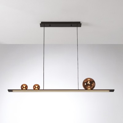 Moonlight suspension lamp with aluminum structure and glass spheres LED 36W 3000K