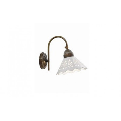 Fior di Pizzo 065.19 c/snodo lampada da parete curvo in ceramica e ottone 46W E27