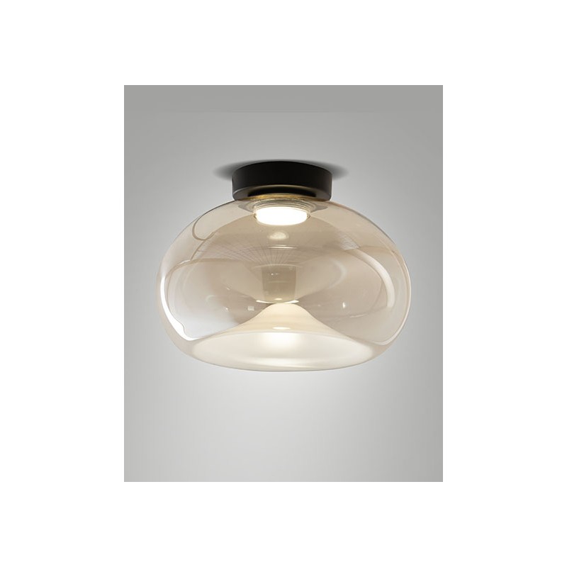 Brena Ø 33 cm Ceiling Lamp Fabas Luce in metal and glass diffuser / Vellini