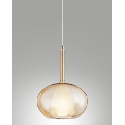 Edison pendant lamp metal frame and amber borosilicate glass