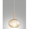 Edison Pendant Lamp Fabas Luce in metal and amber glass