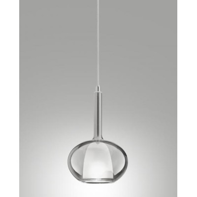 Edison lampada a sospensione struttura in metallo e vetro borosilicato fumé