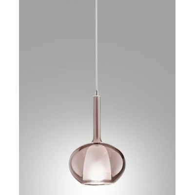 Edison lampada a sospensione struttura in metallo e vetro borosilicato ametista
