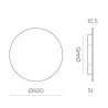 Combo Ø 60 cm Wall/Ceiling Lamp ACB Illuminaciòn metal structure