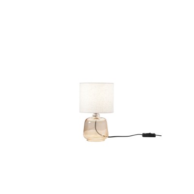Emerald Fan Europe Glass Table Lamp with Fabric Shade