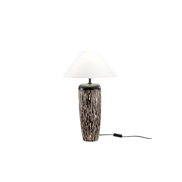 Lampe de table en céramique Savana Fan Europe avec abat-jour en tissu