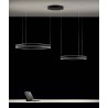 Criseide S/2D double cercle décentralisé Ø 40 + 60 cm Suspension Gea Luce cadre aluminium / Vellini
