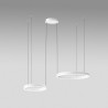 Criseide S/2D double cercle décentralisé Ø 40 + 60 cm Suspension Gea Luce cadre aluminium / Vellini