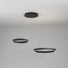 Criseide S/2D double cercle décentralisé Ø 40 + 60 cm Suspension Gea Luce cadre aluminium / Vellini