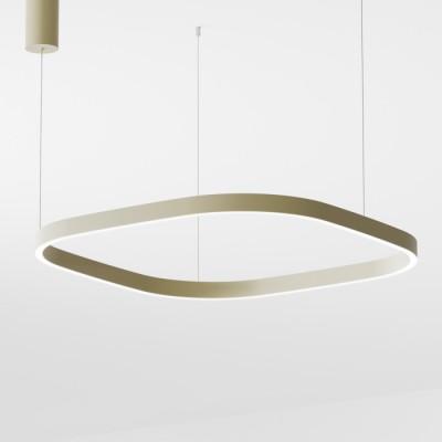 Criseide S/1G Square Suspension Lamp Gea Luce aluminum frame / Vellini