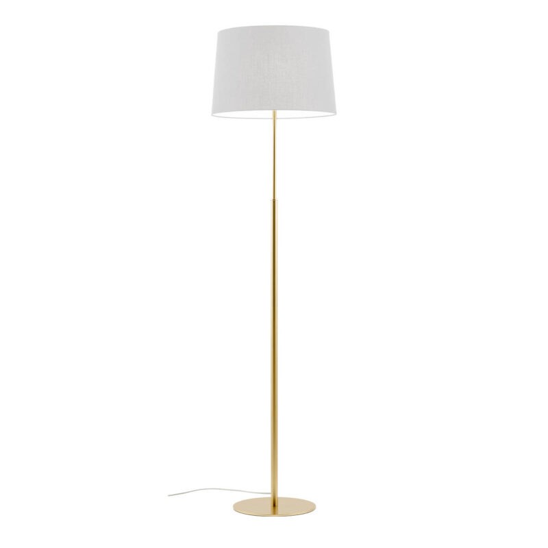 Lampadaire Nemia de Redo Group en métal et abat-jour en tissu