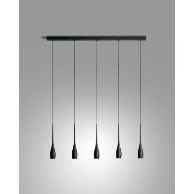 Coco 5 lights Suspension Lamp Fabas Luce metal structure / Vellini