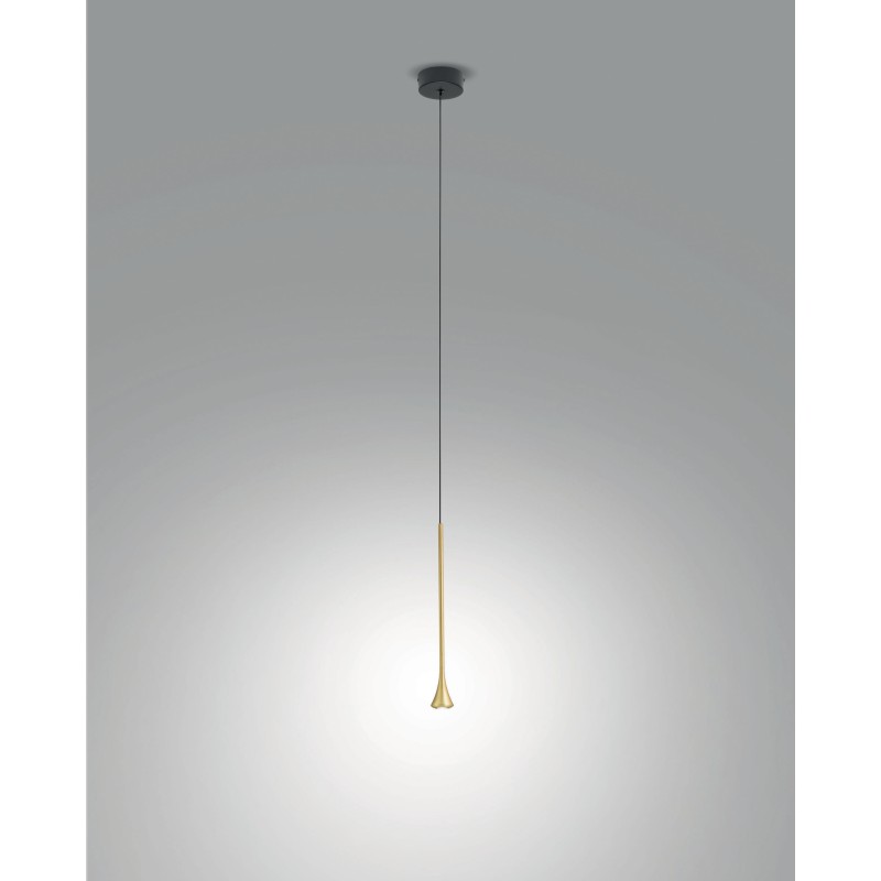 Susa Single Suspension Lamp Fabas Luce metal structure / Vellini