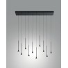 Suspension Susa barra 10 lumières Fabas Luce structure métal / Vellini