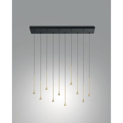 Susa 10-light bar pendant lamp with metal frame, LED 50W 3000K