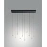 Susa barra 10 lights pendant lamp Fabas Luce metal structure / Vellini