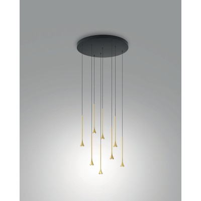 Susa 8 lights Suspension Lamp Fabas Luce metal structure / Vellini