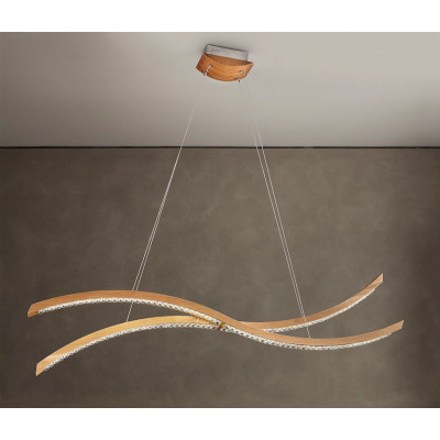 Libe S100 Suspension lamp in oak wood Led 52W 3000K