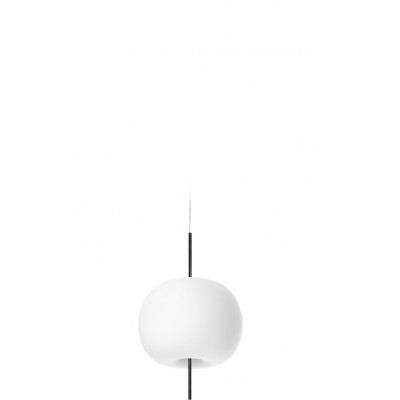 Kushi 33 suspension lamp diffuser in layered and blown opal glass 30W E27