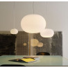 Bianca Suspension lamp blown cased glass diffuser with a milky white satin finish