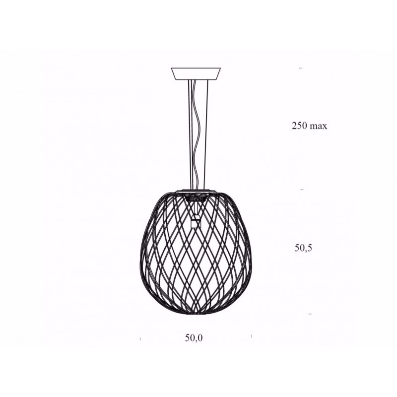 Pinecone Suspension lamp blown glass diffuser and