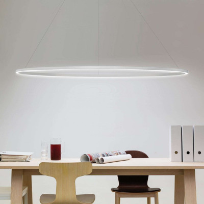 Ellisse Minor Uplight Suspension lamp in extruded painted aluminum and opalin diffuser Led 44W 3000K