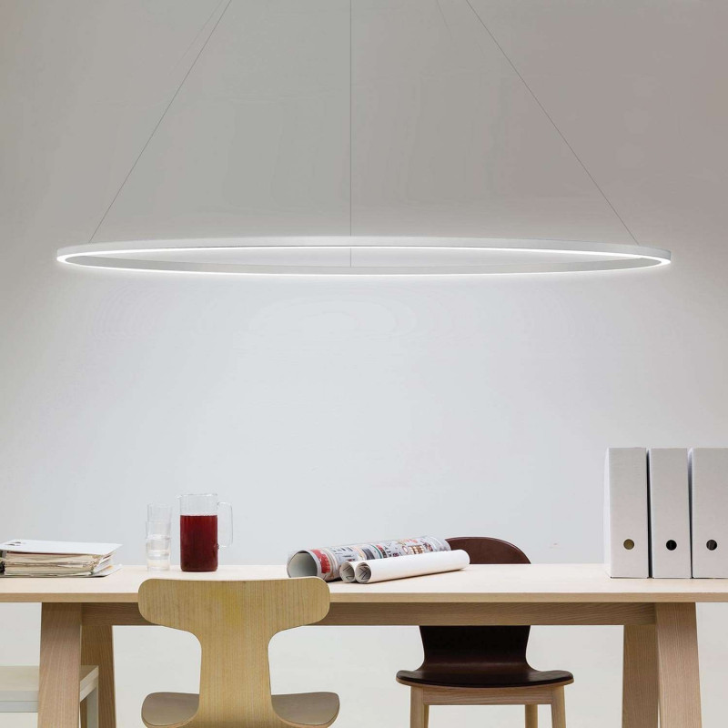 Ellisse Minor Uplight Suspension lamp in extruded painted aluminum and opalin diffuser Led 44W 3000K