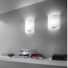 Celine P Wall lamp blown glass diffuser in satin white 100W E27