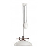 Country saliscendi ceramic D. 49,5 Suspension lamp in brass with white blown glass 77W E27