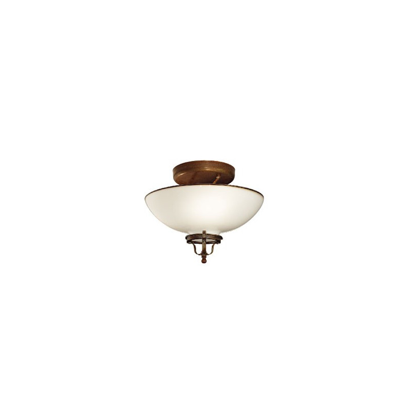 Country 082.02 Piccola Lampada da Soffitto Il Fanale in ottone e vetro soffiato / Vellini