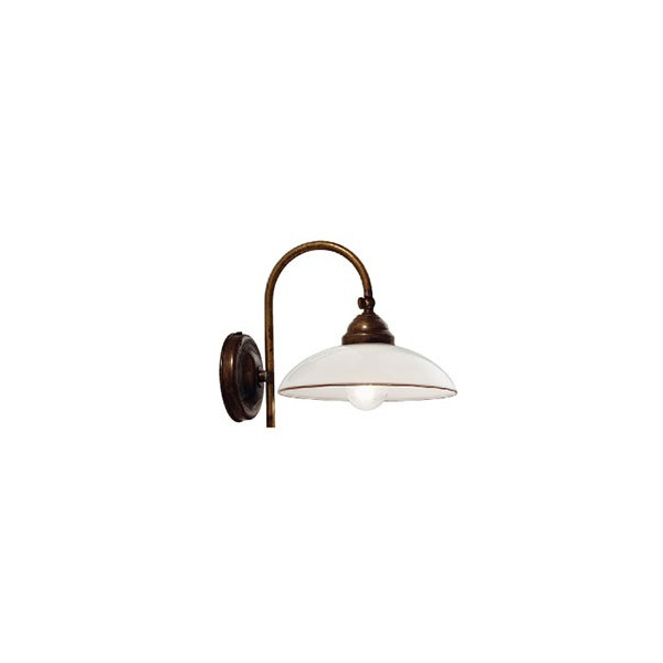Country curvo c/snodo Wall lamp in brass with blown glass 46W E14