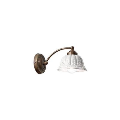 Anita 061.17 curved wall lamp in ceramic and brass 46W E14