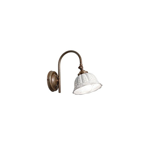 Anita 061.19 curved w/joint Wall Lamp Il Fanale in ceramic and brass / Vellini
